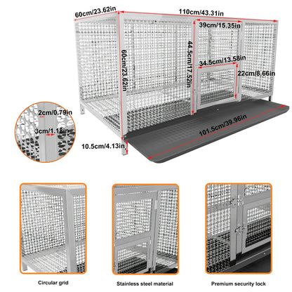 BingoPaw Stainless Steel Chicken Coop for Backyard and Farm Poultry Cage Hen House with Cover and Feeding Door