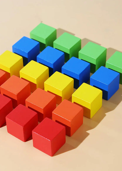 50/100pcs Colorful Cubes Wooden Building Blocks Stacking Up Square Wood Toy Baby Shape Color Learning Toys for Children