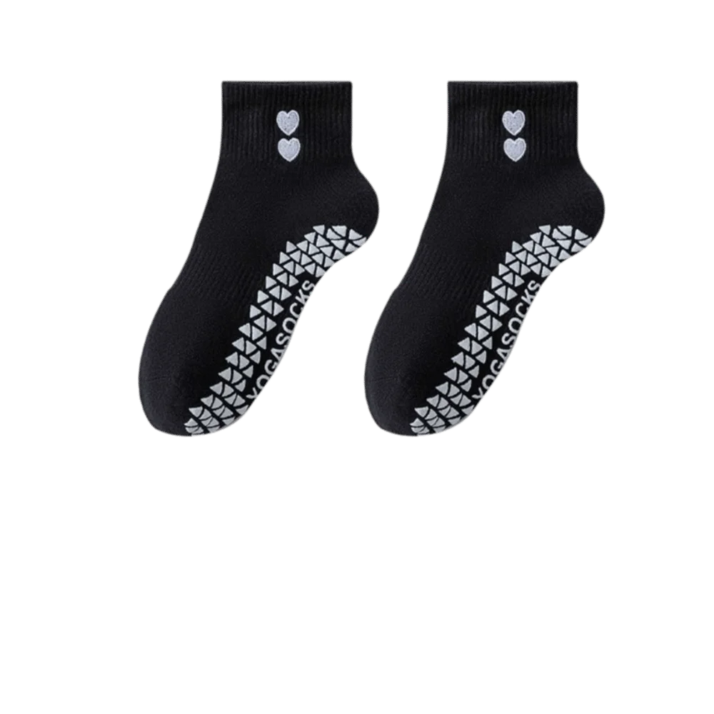 Pilates Socks with Grips for Women Cute Yoga Grip Socks Non Slip Cotton Ankle Sock for Yoga Barre Ballet