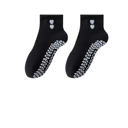 Pilates Socks with Grips for Women Cute Yoga Grip Socks Non Slip Cotton Ankle Sock for Yoga Barre Ballet