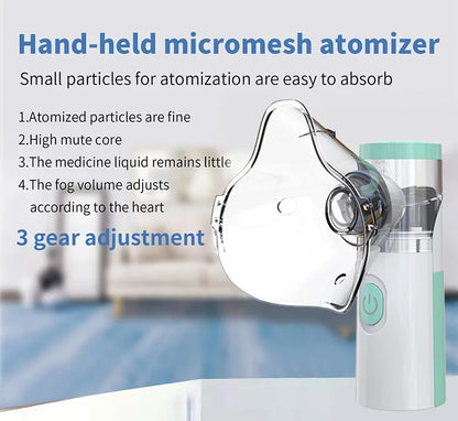 Medical Silent Mesh Nebulizer Handheld Asthma Inhaler Atomizer Children Health Care Mini Portable Nebulizer Humidifier