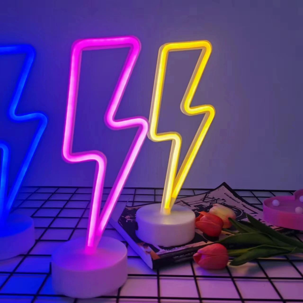 Lightning LED neon light, USB or battery powered boy/girl gift cool game light, bedroom wedding party decoration creative light