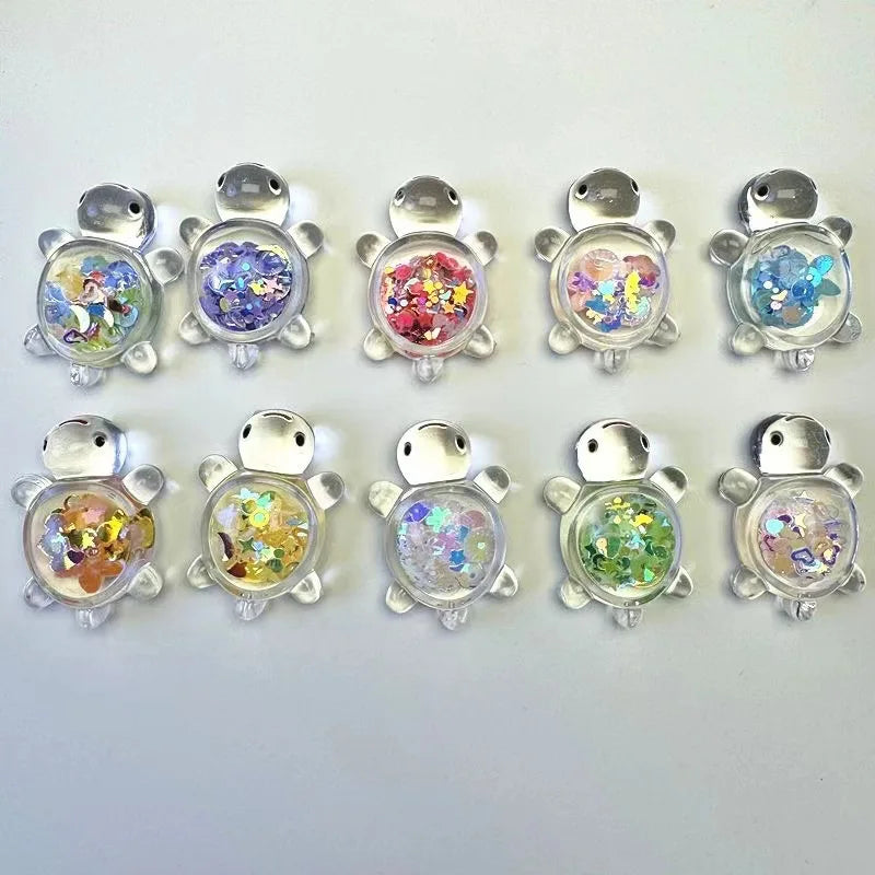 Luminous Glow-in-the-Dark Mini Turtle Party Favors - 10-50 Pack Cute Transparent Turtle Decorations for Kids Birthday Parties & Events