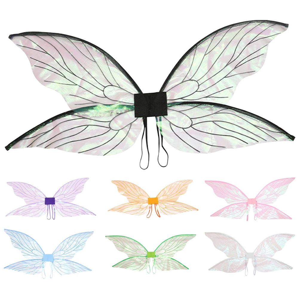 Butterfly Fairy Wings Costume Women Girls Princess Elf Angel Wing for Halloween Party Favor Cosplay Costume Dress Up Props