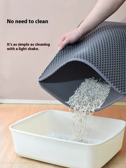 Large Cat Litter Mat Waterproof Double Layer Non Slip Litter Box Tray Pad Washable Durable Pet Toilet Training Mat