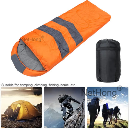 4 Season Single Sleeping Bags Camping Rectangular Envelope Zip Up Kids Adult