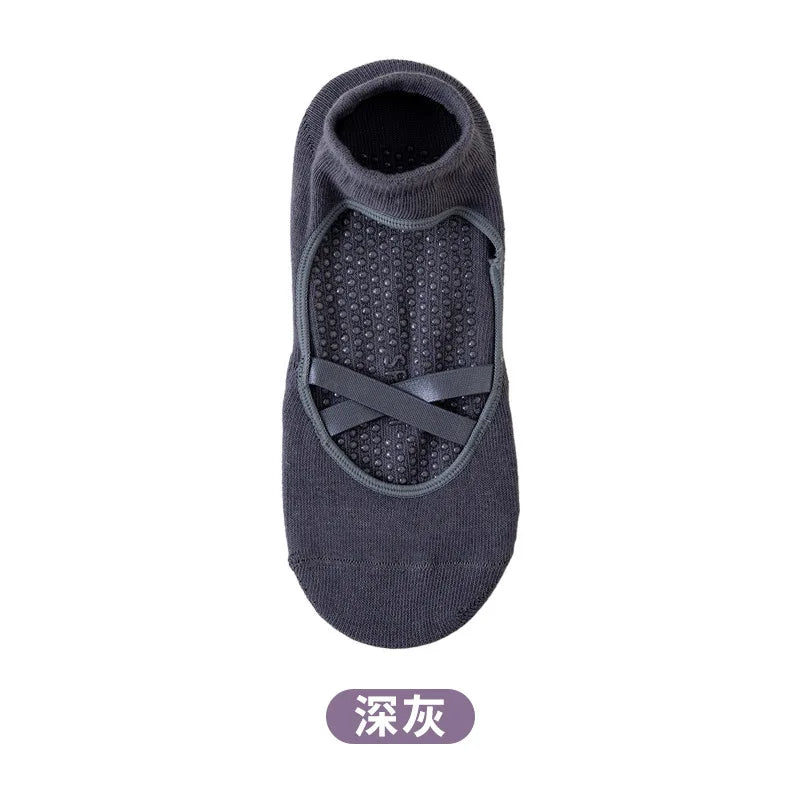 1pair Fashion Yoga Socks Anti Slip Women Professional Pilates Socks Cotton Dance Floor Trampoline Aerobics Fitness Sports Socks
