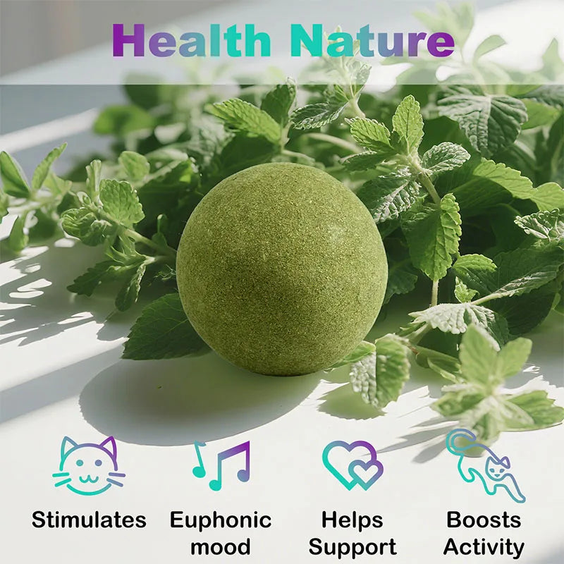 10cm Super Large Catnip Ball Lickable Natural Catnip Toys Self-Hi Relieving Stuffy For Cat Kitten Indoor Outdoor Playing Cat Toy