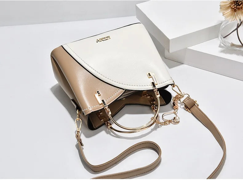 Fashion Women's Bag PU Handbag Retro Style Large Capacity Fashion Shoulder Crossbody Bag Ladies Leather Commuter Bag Shopping