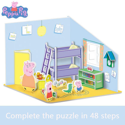 Peppa Pig 3D Puzzle Children's Puzzle Enlightenment Peppa Toys For Boys And Girls DIY Handmade House Models Gift Toys