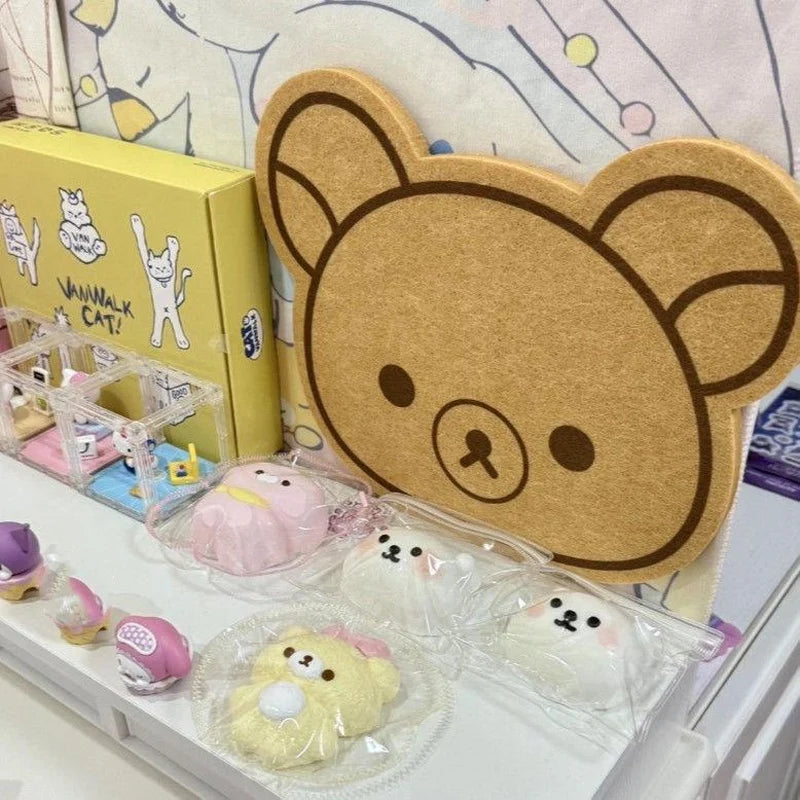 Rilakkuma Felt Board New Anime Relax Bear Thickened Wall Sticker Commemorative Photo Message Boards Bedroom Home Decoration Gift