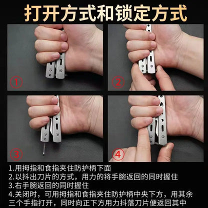 Folding Butterfly Comb for Men Portable Butterfly Training Comb Knife Foldable Trainer Pocket Flail Metal Knife Uncut Blade