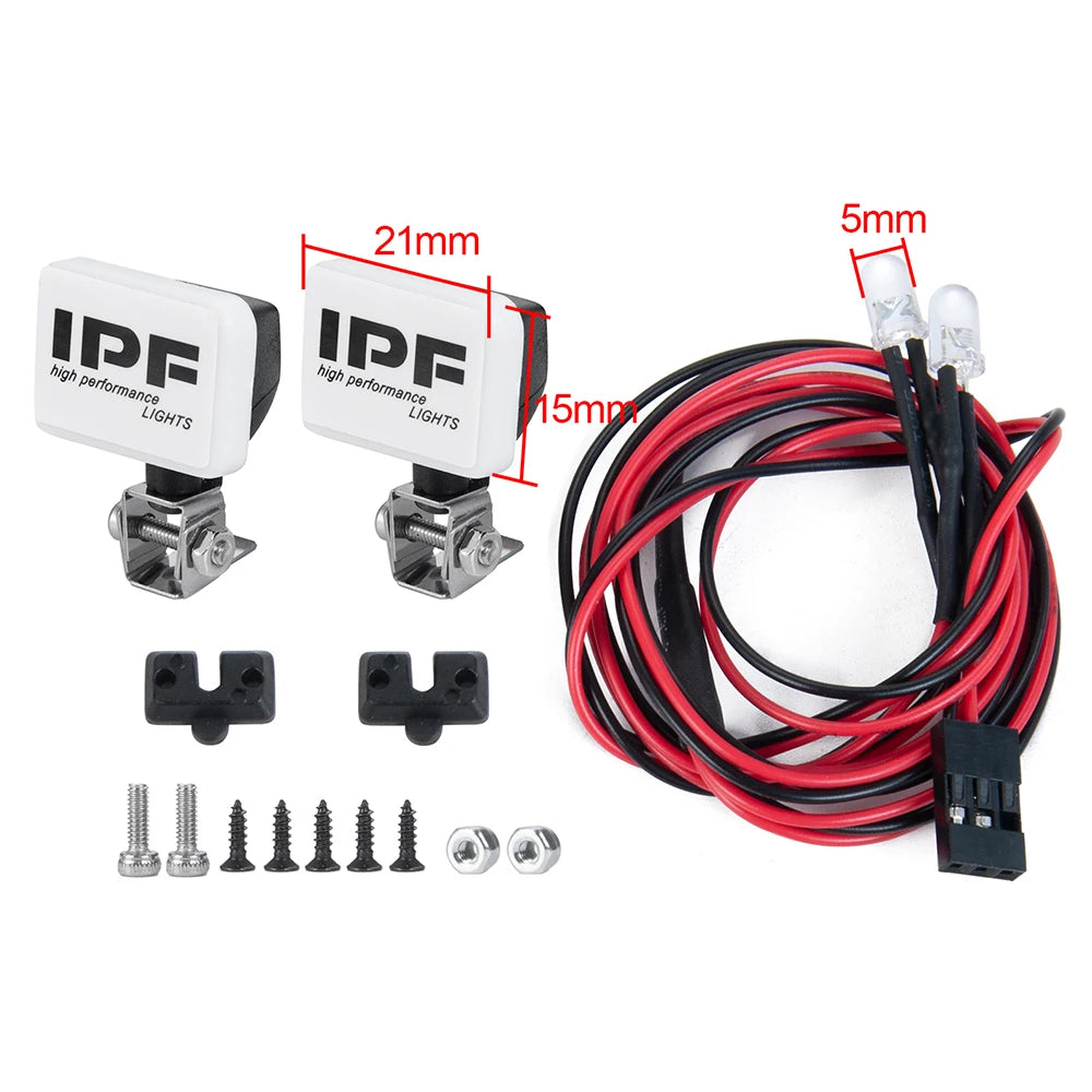 MIBIDAO 2/4LED RC Car Roof Light Round Lamp Spotlight For 1/10 Axial SCX10 II 90046 TRX4 Tamiya CC01 D90 D110