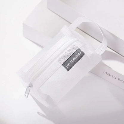 Dark Series Vintage Three-dimensional Square Nylon Mesh Coin Purse Pouch Large Capacity Key Lipstick Earphone Organizer Card Bag