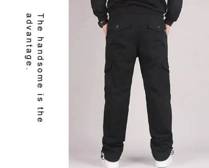 Men's Winter Cargo Pants Double Layer Fleece Warm Thick Camouflage Tactical Cotton Long Trousers Men Baggy Casual Cotton Pants