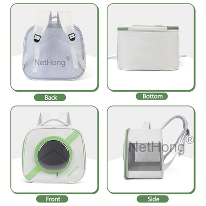 Portable Pet Carrier Backpack For Birds Rabbits & Small AnimalsDurable Nylon With Secure Zip Closure Bag Pack Harness For Pets