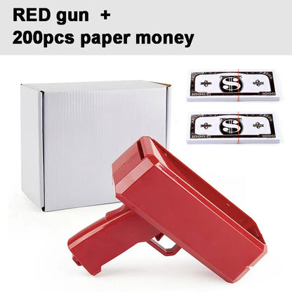 Shoot Money Gun Toy Funny Party Game Shoot Pistol Paper Money Wedding Birthday Christmas Decoration Shooter Throwing Kids Toys