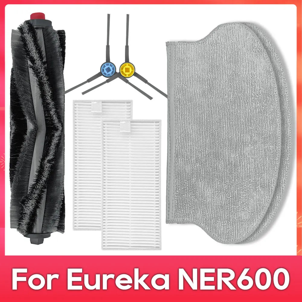 Fit For ( Eureka NER600 ) Roller Main Side Brush Hepa Filter Mop Rag Robot Vacuum Cleaner Spare Part Accessory Replacement Kit