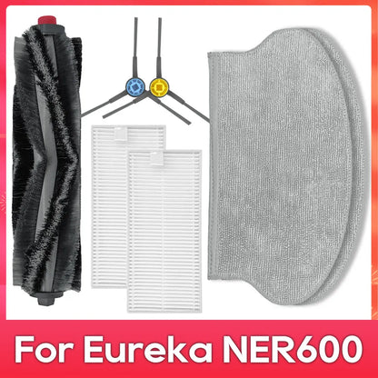 Fit For ( Eureka NER600 ) Roller Main Side Brush Hepa Filter Mop Rag Robot Vacuum Cleaner Spare Part Accessory Replacement Kit
