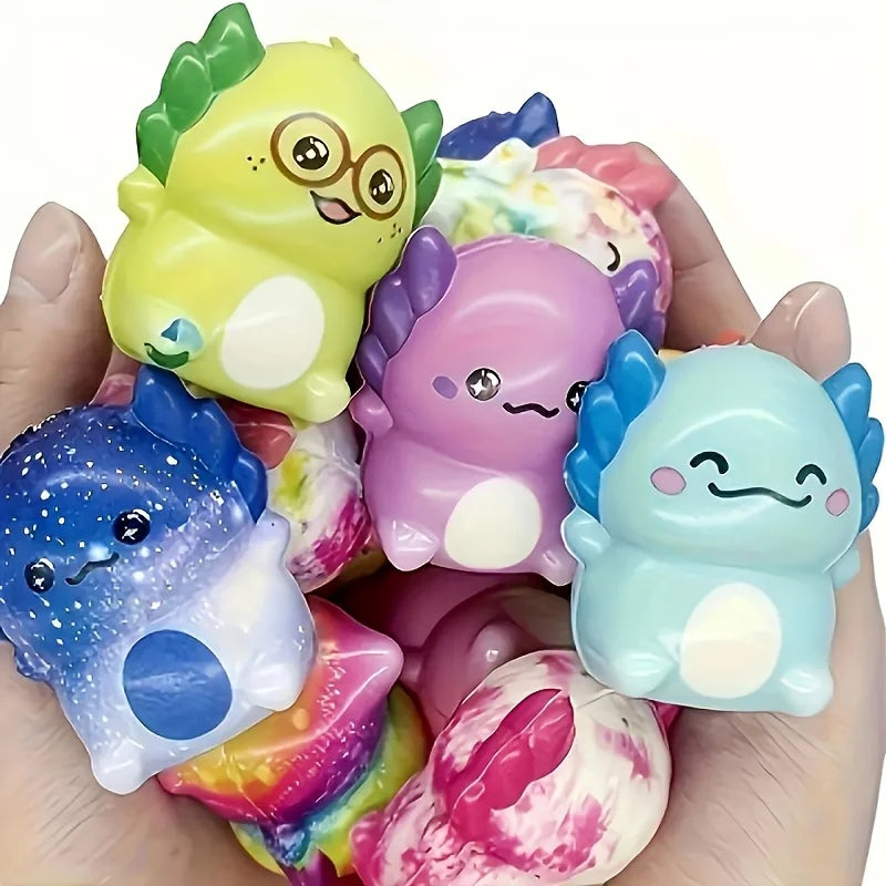 12/24PCS Kids Adult Mini Kawaii Newt Cute Stress Relief Squeeze Toys Random Slow Rising Toy Carnival Goodie Party Send Gift