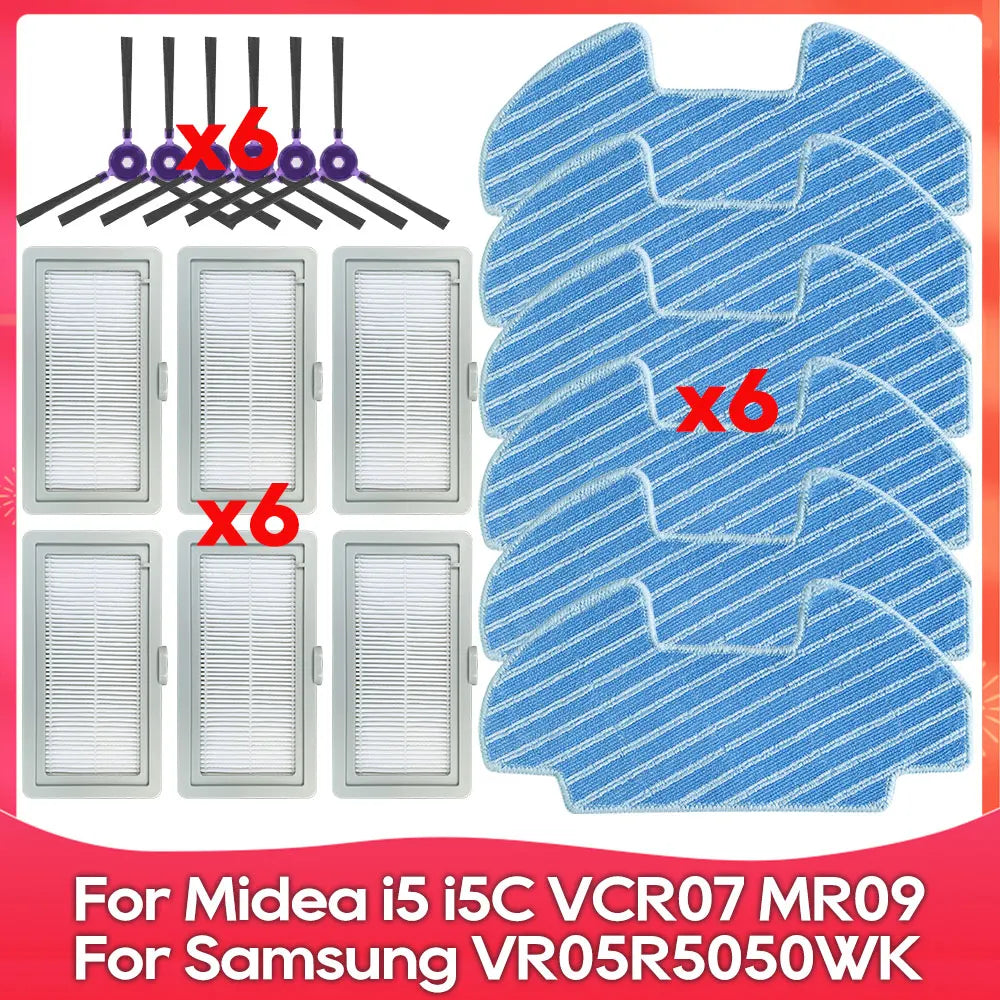 Compatible For ( Midea i5, i5C, VCR10W, VCR07, VCR08, MR09, Samsung VR05R5050WK ) Brush Filter Mop Dust Box Water Tank Accessory