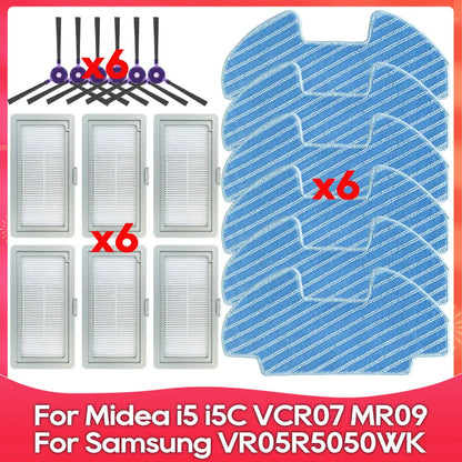 Compatible For ( Midea i5, i5C, VCR10W, VCR07, VCR08, MR09, Samsung VR05R5050WK ) Brush Filter Mop Dust Box Water Tank Accessory