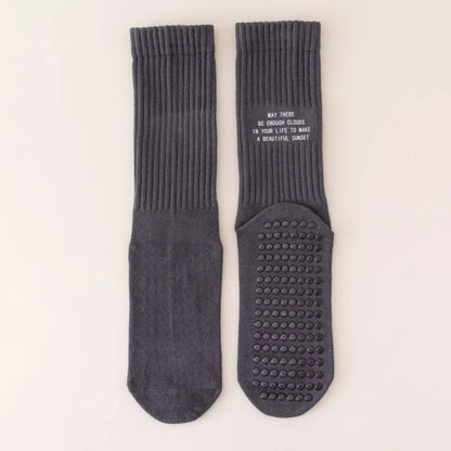Yoga Socks Indoor Cotton Mid-tube Bottom Professional Non-slip Silicone Fitness Socks gym Floor Socks Dance Pilates Sports Socks