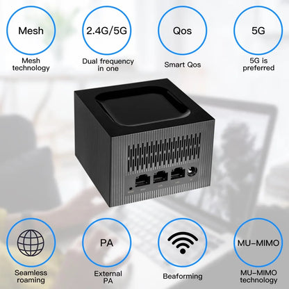 Dual Band AC1200 Whole Home Mesh Wireless WiFi System 802.11ac 2.4G/5.0GHz Network Router Good Penetrability Easy Setup PK MW6