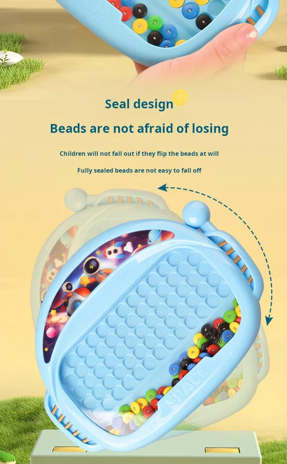 1 PCS Children's Magnetic Doodle Board with Pen & Beads Drawing Toy for 3-8 Years Kids Educational Boy Girl Montessori Gift