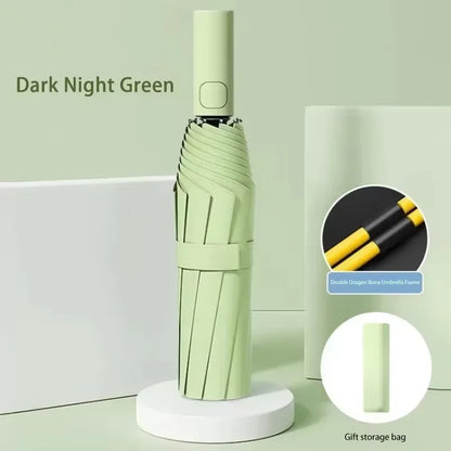 Fully Automatic Folding Umbrella 24 Bone Double Bone SPF 50 UV Protection Rain Resistance Strong Wind Resitance Umbrella