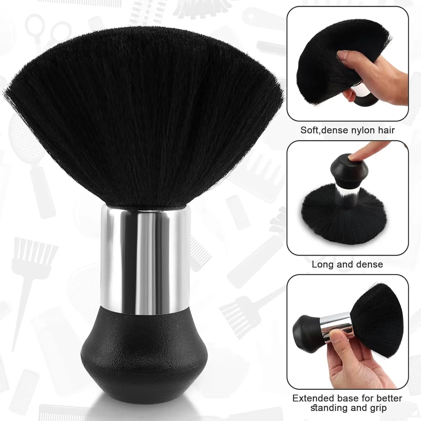 3/8pcsHair Cutting Barber Cape Set with Neck Duster Brush Barber Brush Professional Barber Accessories Salon Cleaning Supplies