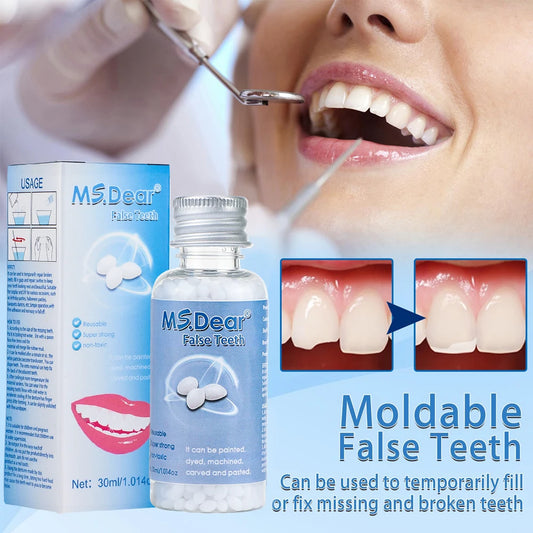 30ml Moldable False Teeth Dentures Adhesives Making Veneers Plastic Rubber Temporary Teeth Gaps Broken Repair Dental Beauty Tool