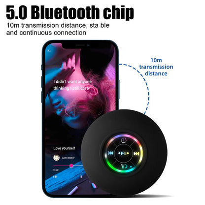 Portable Wireless Bluetooth Speaker Waterproof Suction For Shower Bathroom Black