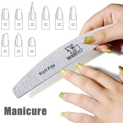 5/25Pcs/Lot Nail File Mix Color 80/100/150/180/240 Grit Professional Sandpaper Cuticle Remover Buffer Files Manicure Tool Set