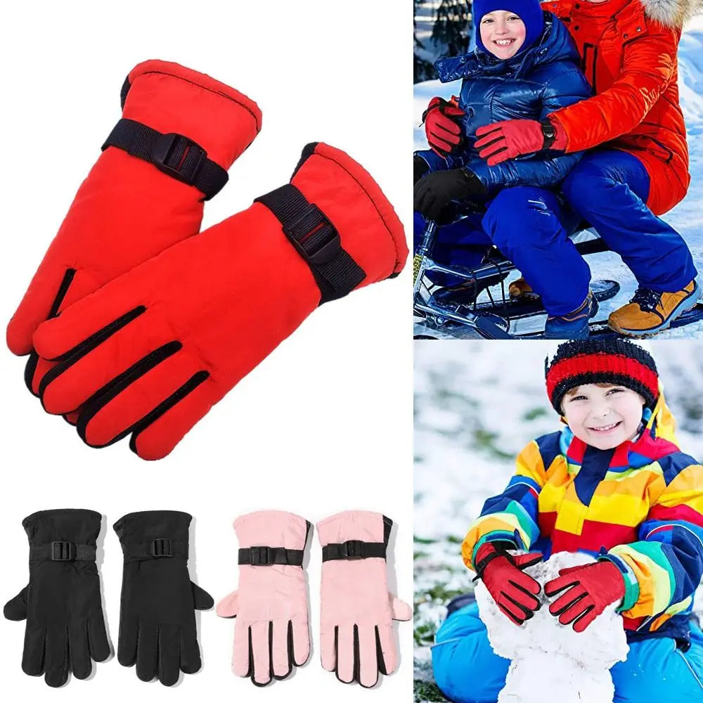 Kids & Adult Waterproof Ski Gloves - Windproof Winter Snow Gloves for Snowboarding