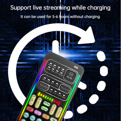 i9 Voice Changer Mini Multiple Audio Effect Bluetooth-Compatible Live Sound Cards Ultra-Thin Portable Live Sound Card Mic Tool