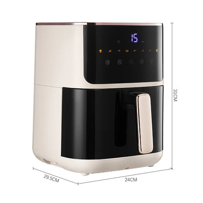 KOMORE 4.7L Air Fryer with Smart Touch Display 60 Minutes Timer & 80°C-200°C Adjustable Temperature& 8 Preset Cooking Modes