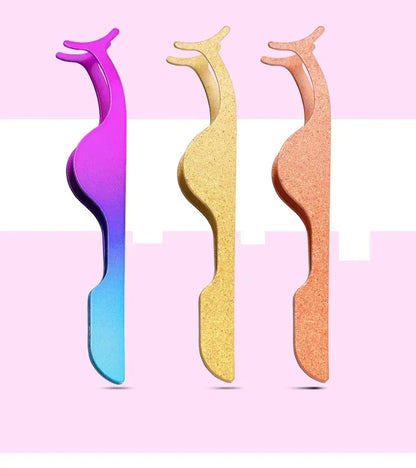 False Eyelash Tweezers Fake Eye Lash Applicator Eyelash Extension Curler Nipper Auxiliary Clip Clamp Makeup Forceps Tools supply