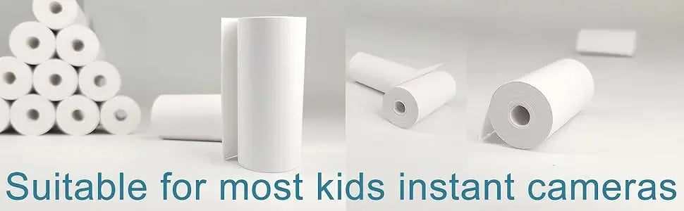 12 Rollen Nachfüllpapier für Kinder-Sofortbildkameras, kernloses Thermodruckpapier für 57-mm-tragbare Kassen und mobile Drucker