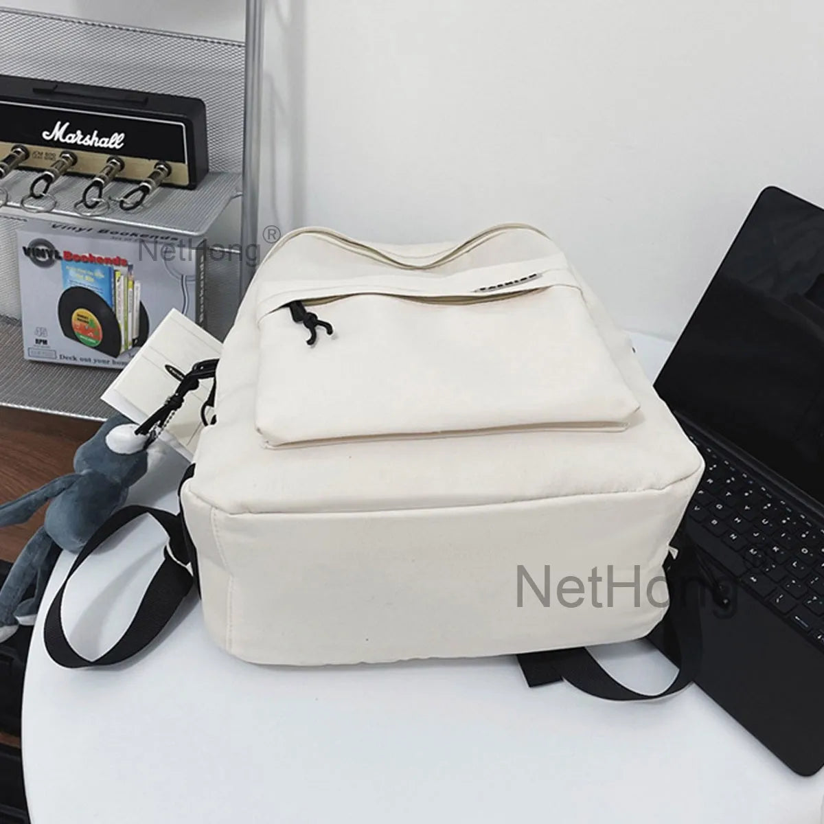 Retro Backpack School Rucksack for Laptop/Travel/Work Plain Bag Girls Boys uk~