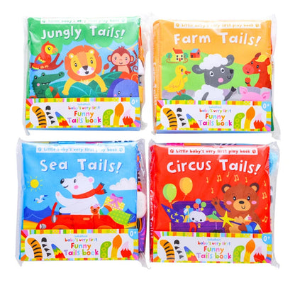Animal Tail Cloth Book Tear Can Bite Pop-up Book Educational Enlightenment Early Education Infant Cognitive Toys 0-3 Years Old