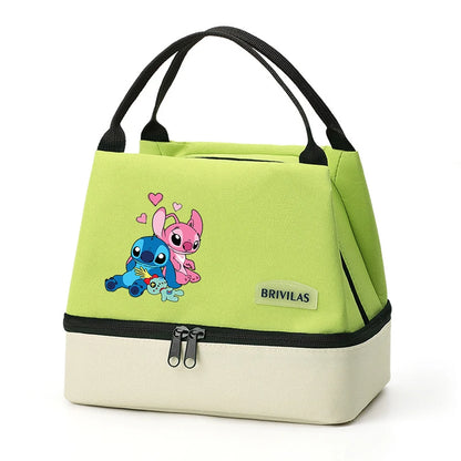 Isolierte Lunchtasche von Stitch, tragbare Aufbewahrungstasche für Lunchboxen, faltbare, isolierte Kühltasche, ideal für Büro, Schule und Picknick