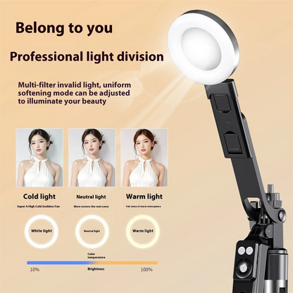 BSLIUFANG Selfie Stick Wireless Tripod Stand with Light Bluetooth Remote Extendable for Tiktok Live Streaming Handheld stability