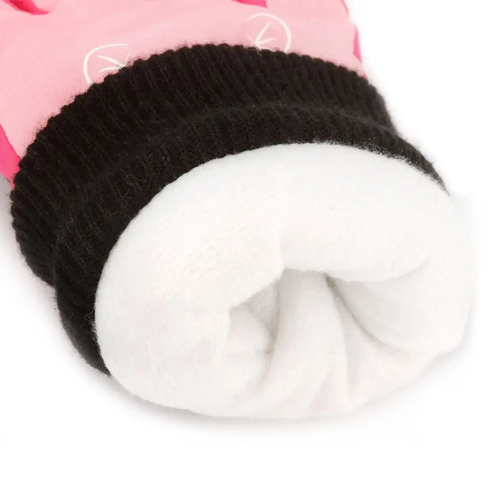 Winter Children Boys Girls Cute Cartoon Non-slip Thick Warm Sports Mittens Kids Ski Gloves Waterproof