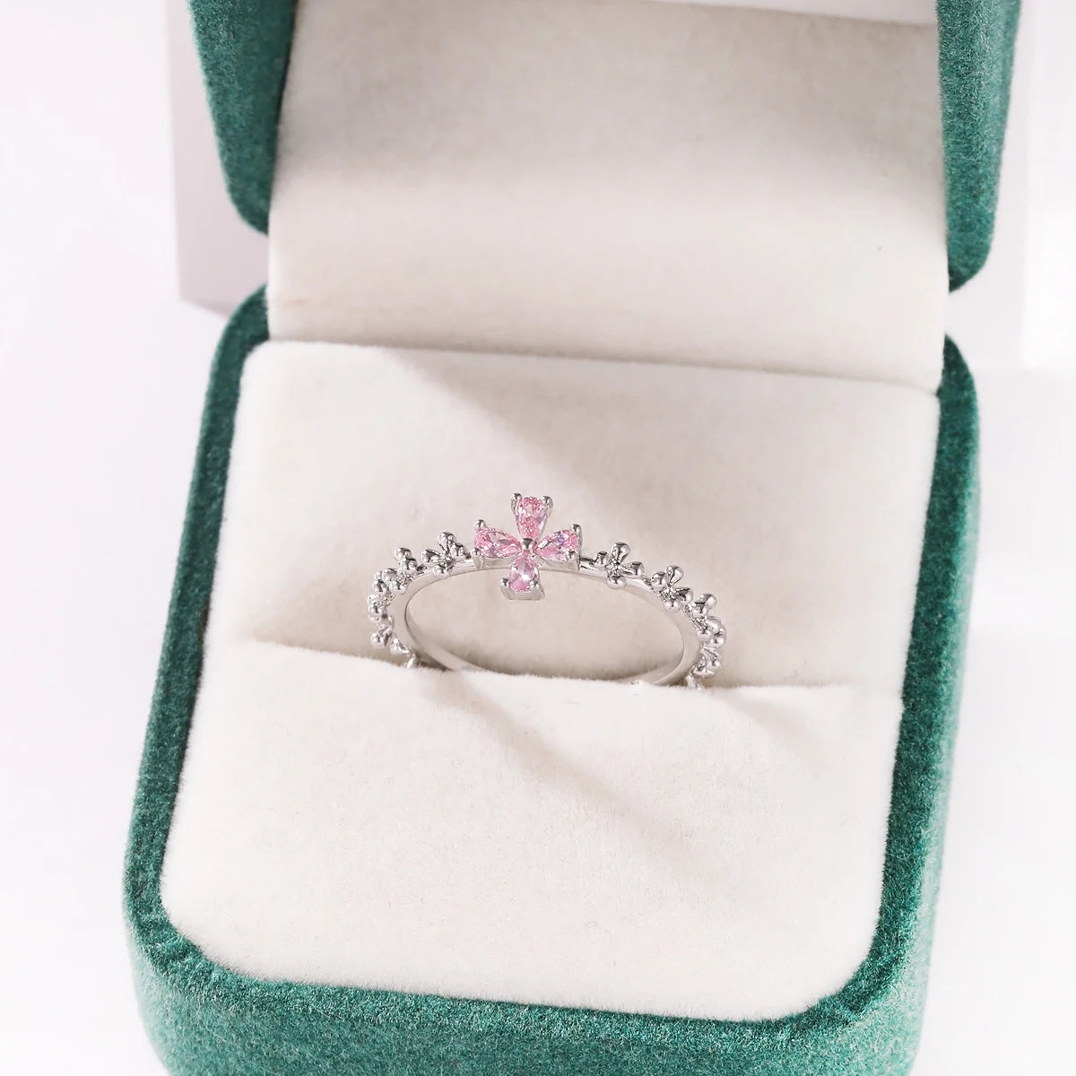 Pink Zircon Bow Heart Rings For Women Gold Plated 18K Plated Adjustable Heart Ring 2026 Trend Wedding Aesthetic Jewelry Gift