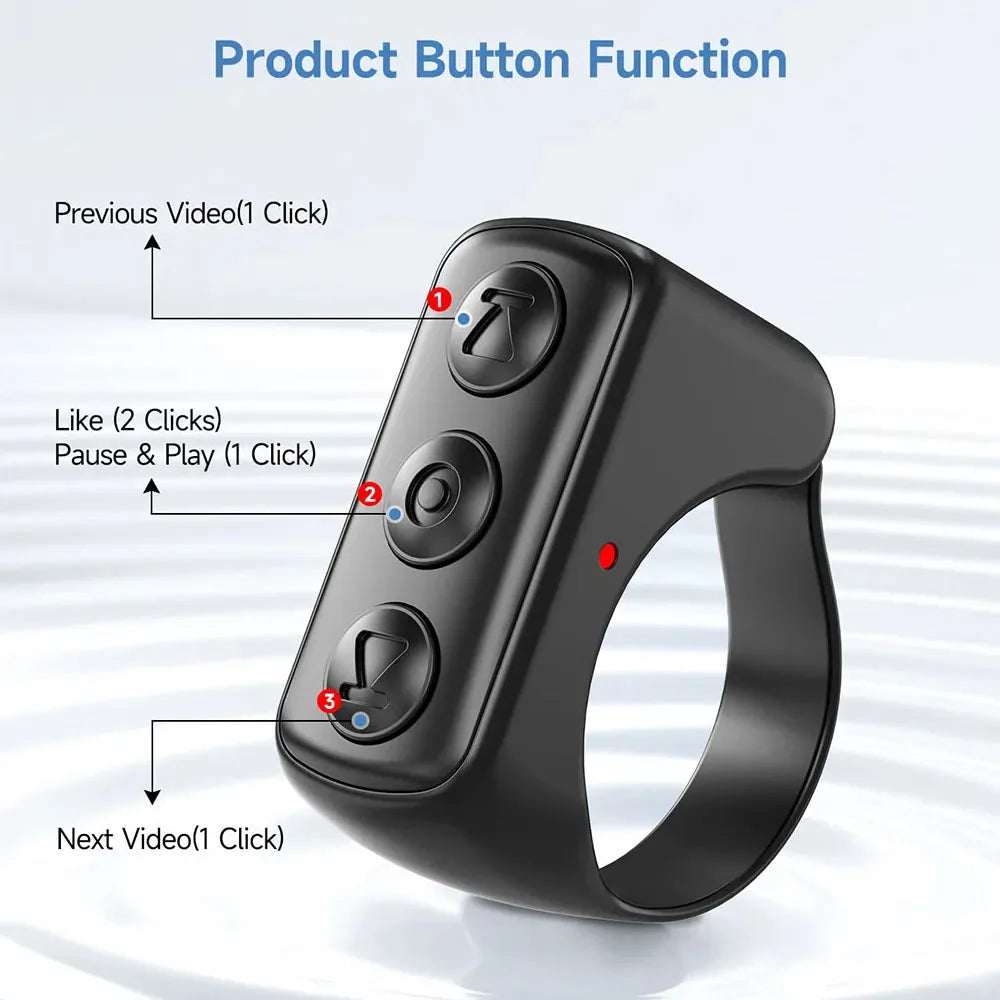 TikTok Mobile Phone Bluetooth Photo Recording E-book Kindl Novel Page Turning Remote Control Smart Rings