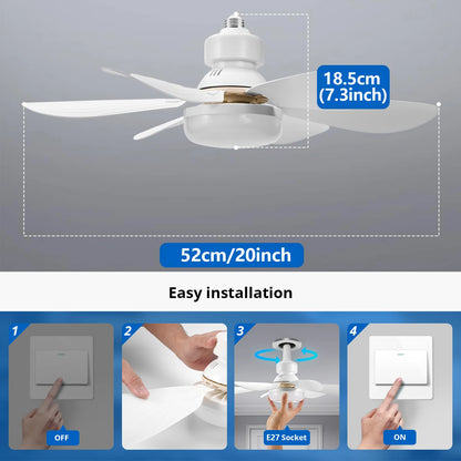 IRALAN Modern ceiling led light fan 52CM 42CM silent with remote control ceiling fan lamp for room office study kitchen