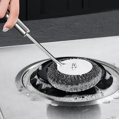 Edelstahl-Drahtbürste mit langen Griffen, Küchenersatz, Stahlwolle-Drahtkugelbürste, Geschirrspülbürste, Spülbecken-Arbeitsplattenreinigung