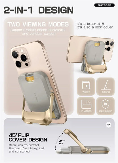 SUPCASE Magnetic Wallet Phone Stand Card Holder for iPhone 16/15/14/13 Series Strong Magnetic Lock Wallet with Stand