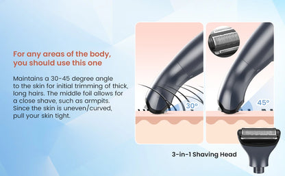 Sejoy 6 In 1 Body Hair Trimmer Kit Electric Beard Shaver Men&Women Nose Hair Trimmer Eyebrow Razor Portable Body Shaver IPX5